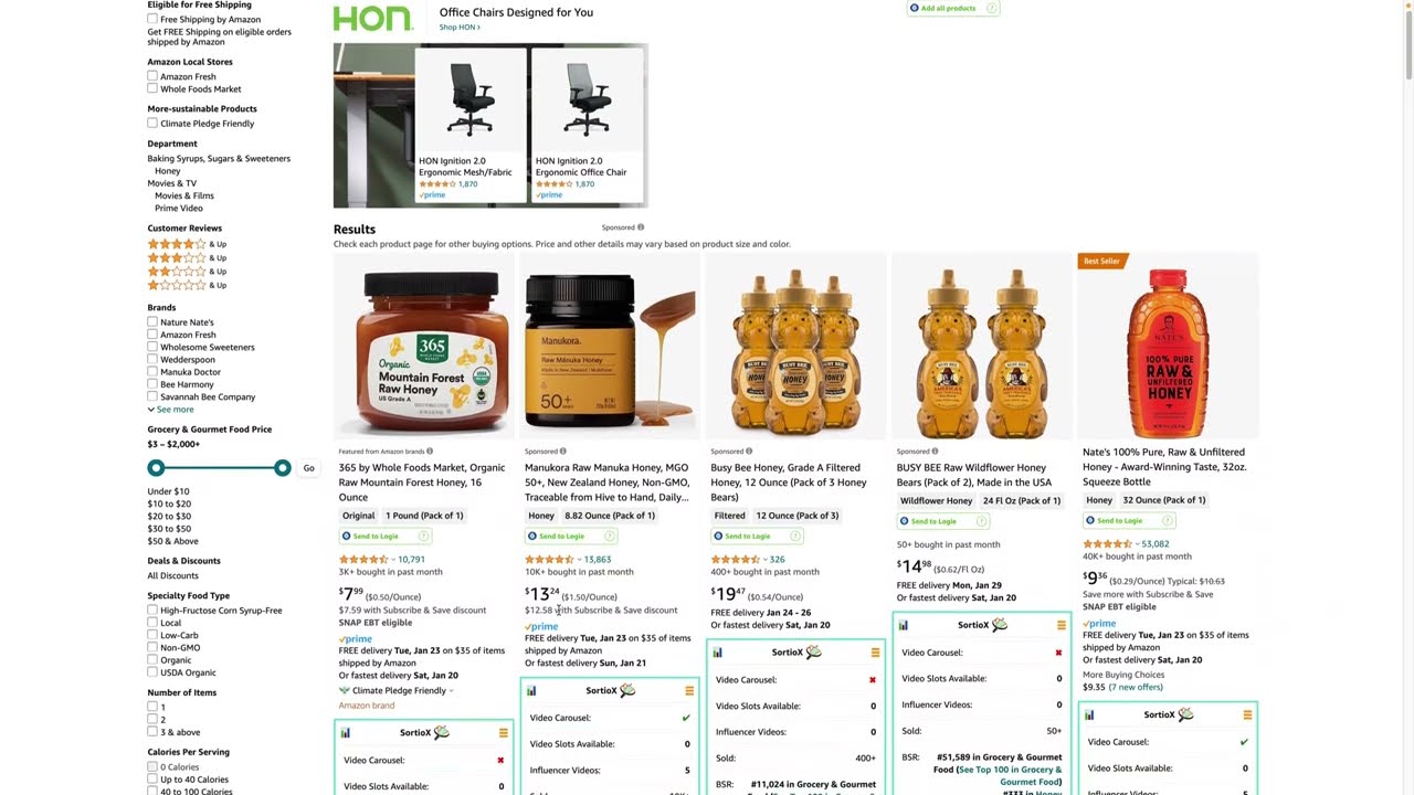 DAY 5 - HONEY - Find a winning product for the Amazon Influencer Program in under 1 min!