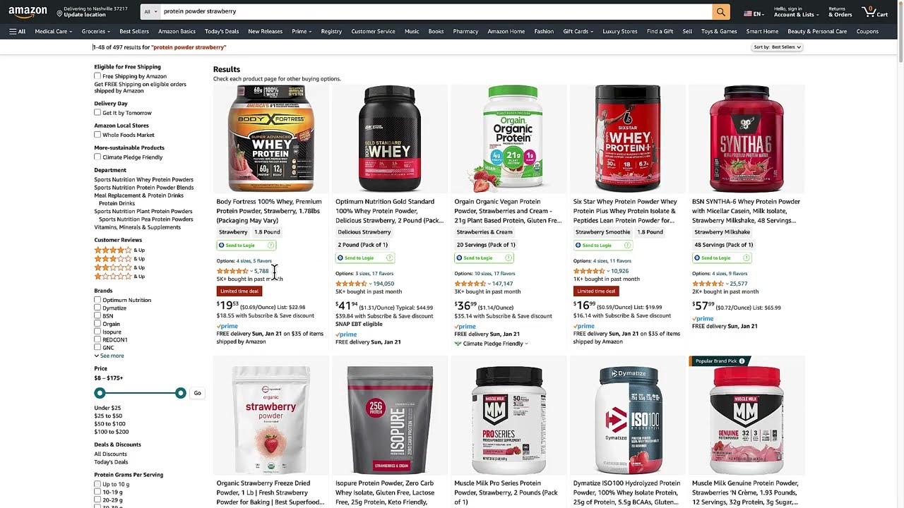 Day 4 - PROTEIN POWDER - Find a winning product for the Amazon Influencer Program in under 1 min!